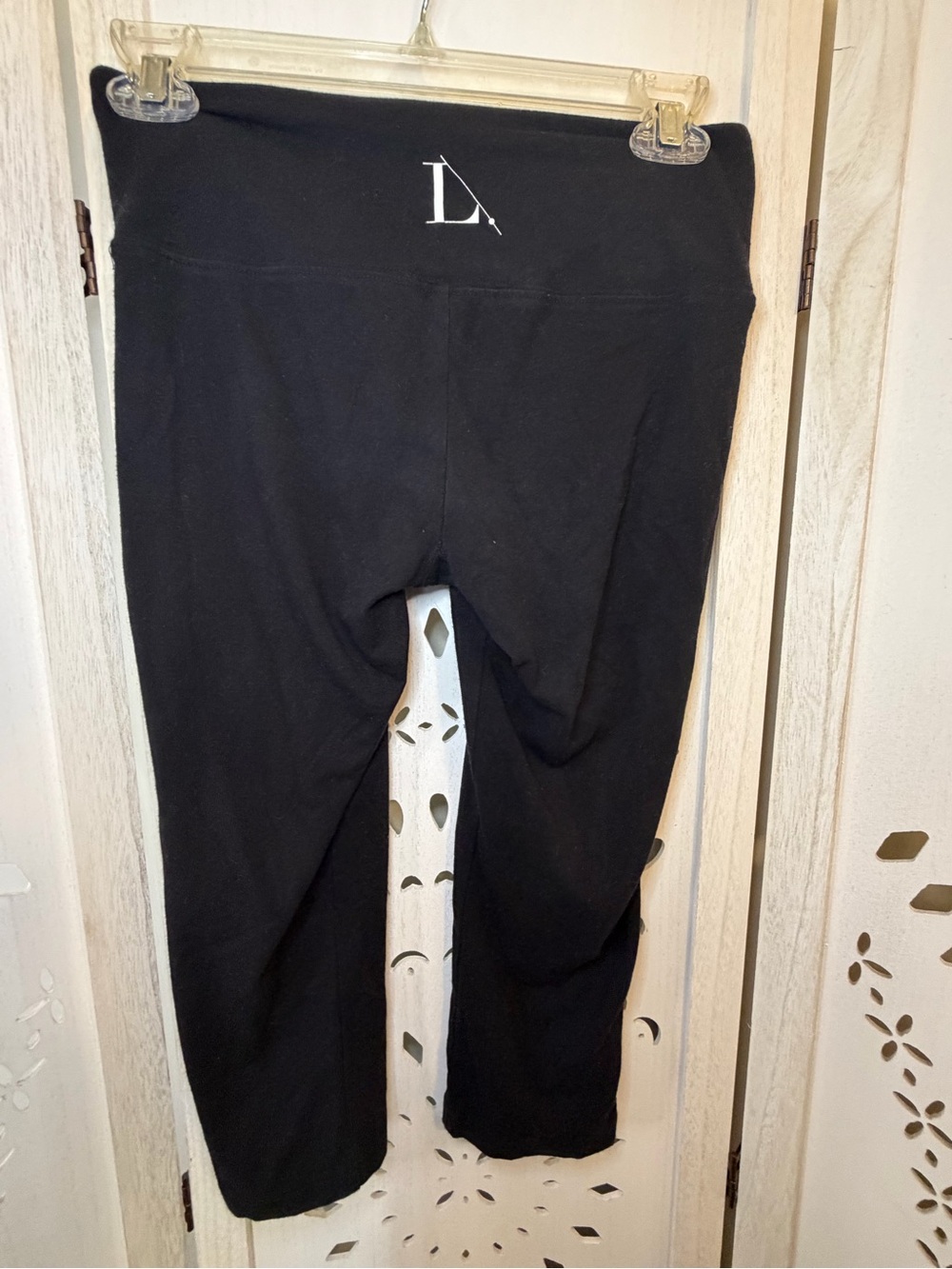 LimeLife Black Active Capri Leggings with Logo Waistband